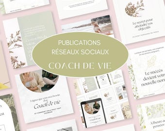 Complete pack of 125 Canva templates and Instagram carousels: Life Coach and Mindset (French)