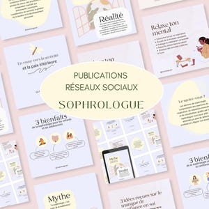 Pack complet de 52 templates Canva Instagram Sophrologie, Sophrologue (Français)