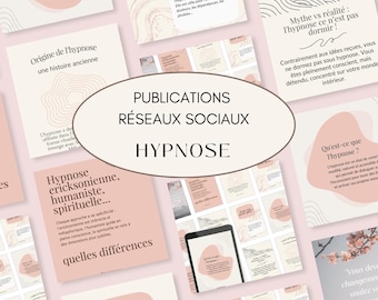 52 Canva Instagram templates for Hypnotherapists: Social Media Kit for Hypnosis (French)