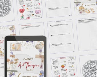 Guided Art Therapy Journal: 62 pages of creative and wellness journaling (PDF, French)