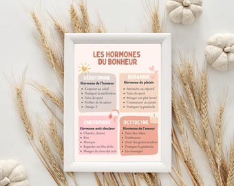 Poster: 4 hormones of happiness: 5 high-resolution PDF formats (French)