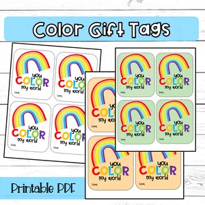 Color Gift Tag-Back to School-Any Occasion