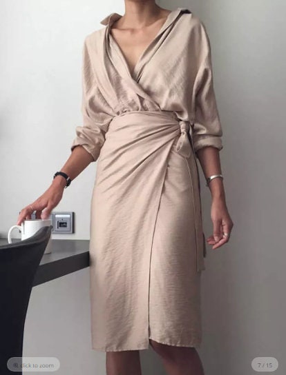 Wrap Shirt Dress - Etsy