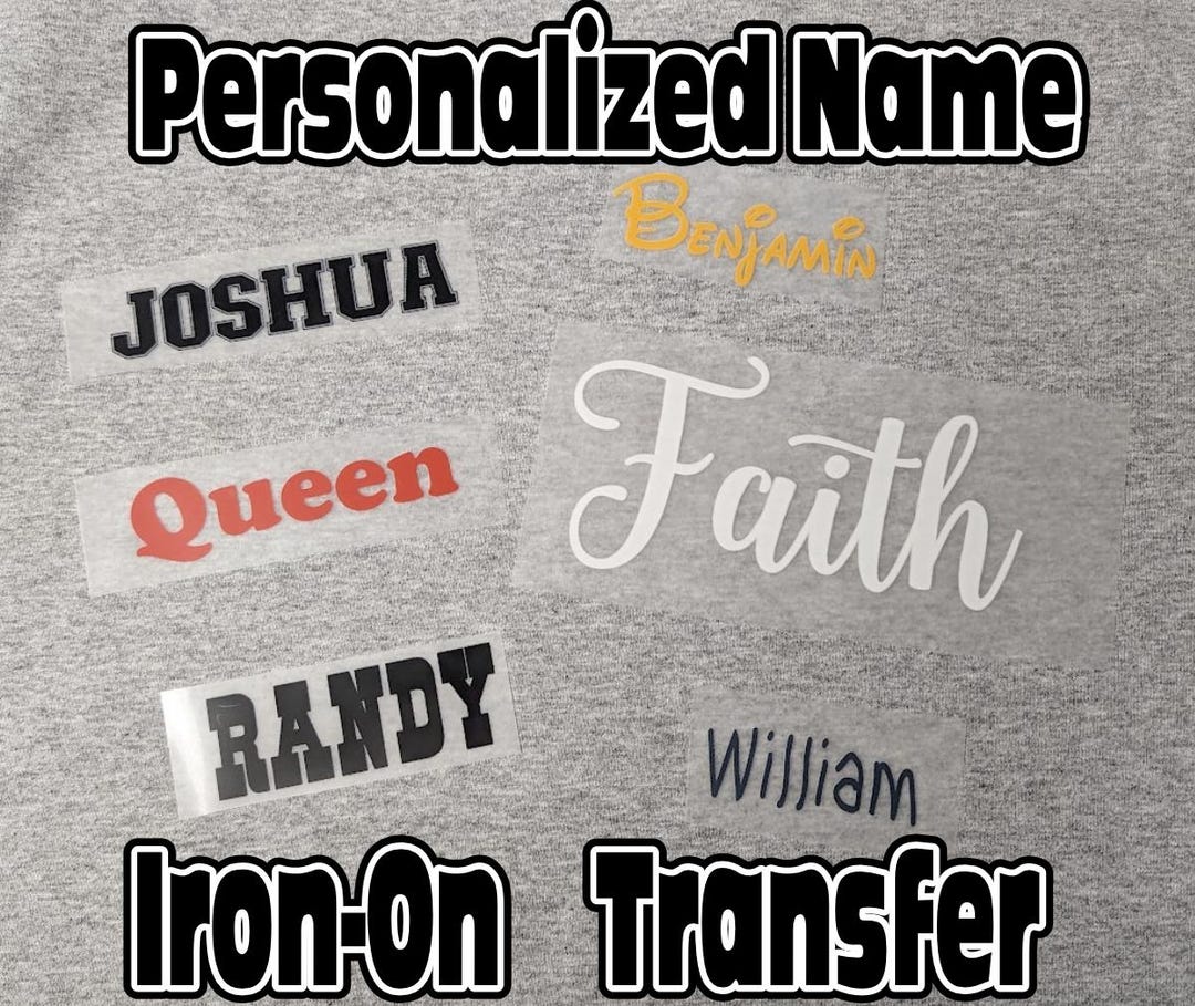 Custom Name Iron on Transfer T Shirt Iron on Personalized DTF Name ...
