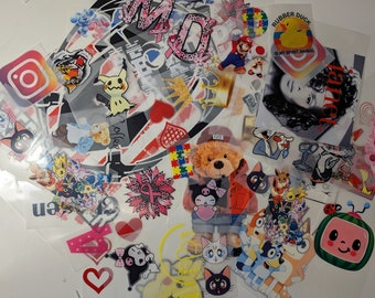 25+ pc Iron On Heat DTF Heat Transfer SCRAPS Ready to Press (Random Mix ) for Small Projects T shirt tote bag