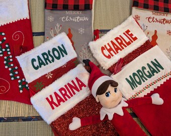 Personalized Name Iron On Transfer Decal for Christmas Stockings or T shirt Iron On HTV Vinyl Transfer *Decal Only* Pick Sizes and Fonts