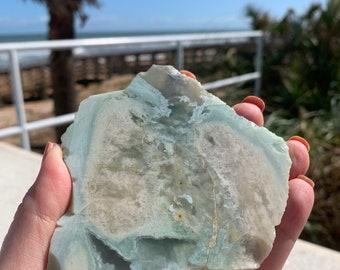 Bloemagaatplaat blauw/groen