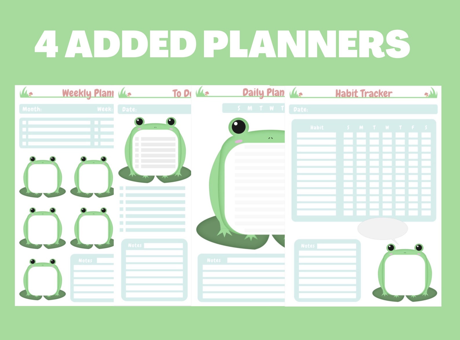 Frog Calendar Printable Set Pdf A4 Etsy