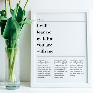 Psalm 23 Digital Print, Christian Digital Prints, Bible Verse Printable Art, Printable Wall Art, Digital Download, Minimalist Christian Art