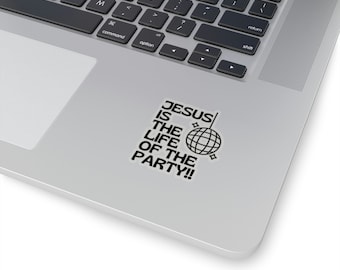 Jesus ist das Leben der Party Vinyl Aufkleber, Christian Art