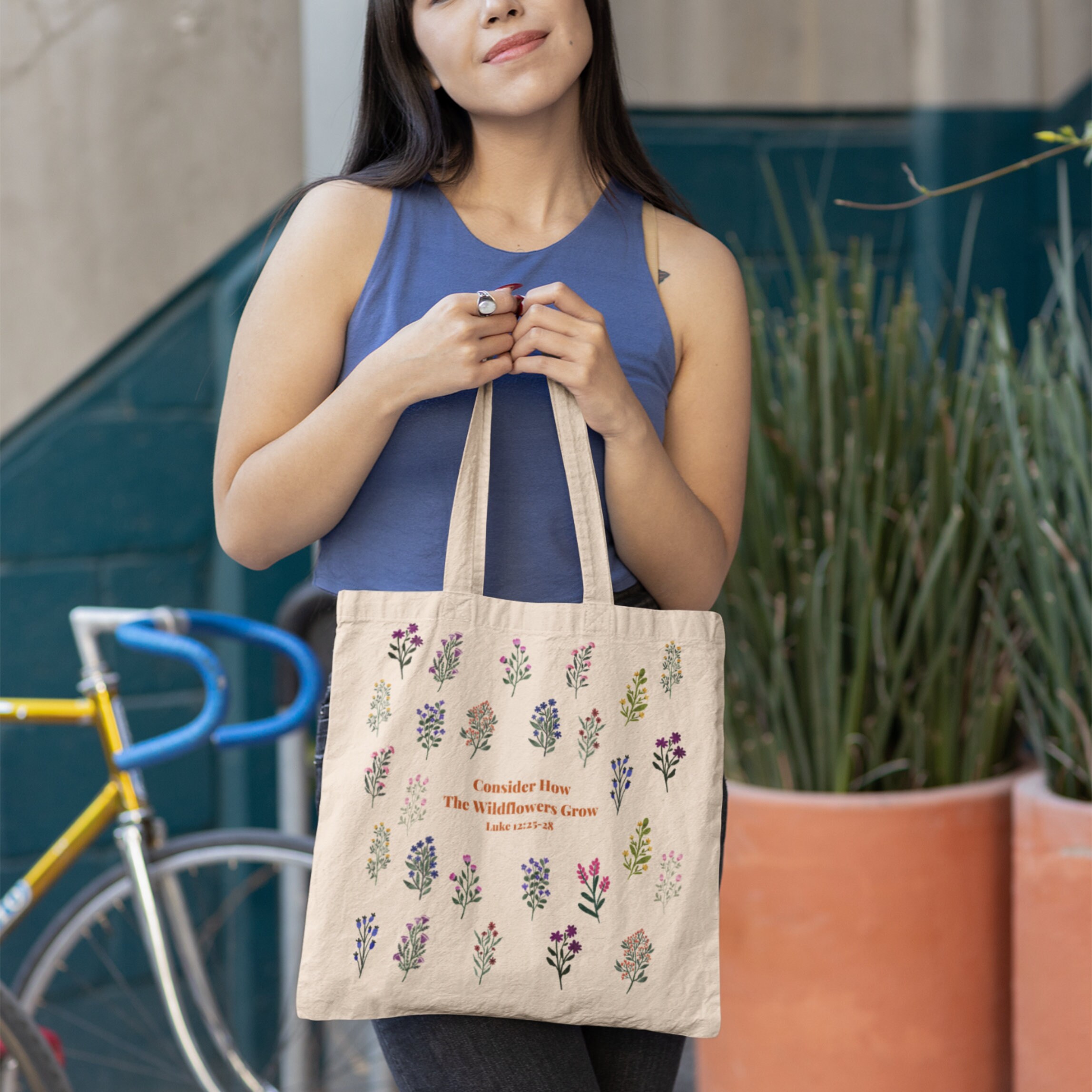 Luke 12:25-28 Tote Bag, Bible Tote Bag, Bible Verse Gift, Christian ...