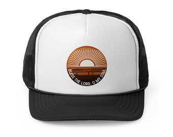 Välsigna Herren, o min själ, truckerkeps, kristen truckerkeps, strandhatt, bibelvers-truckerkeps, trosaccessoarer, Jesushatt