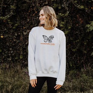 Wonderfully Made Sweatshirt, Christian Apparel, Aesthetic Christian Sweatshirt, Christian Apparel for women, Faith Sweatshirt