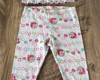 Vintage Disney The Little Mermaid Pajama Set - Girls 3T - Ariel Princess PJ Top and Bottoms