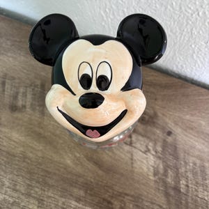 Vintage Mickey Mouse Cookie Jar – 7” Ceramic & Glass – Disney Collectible