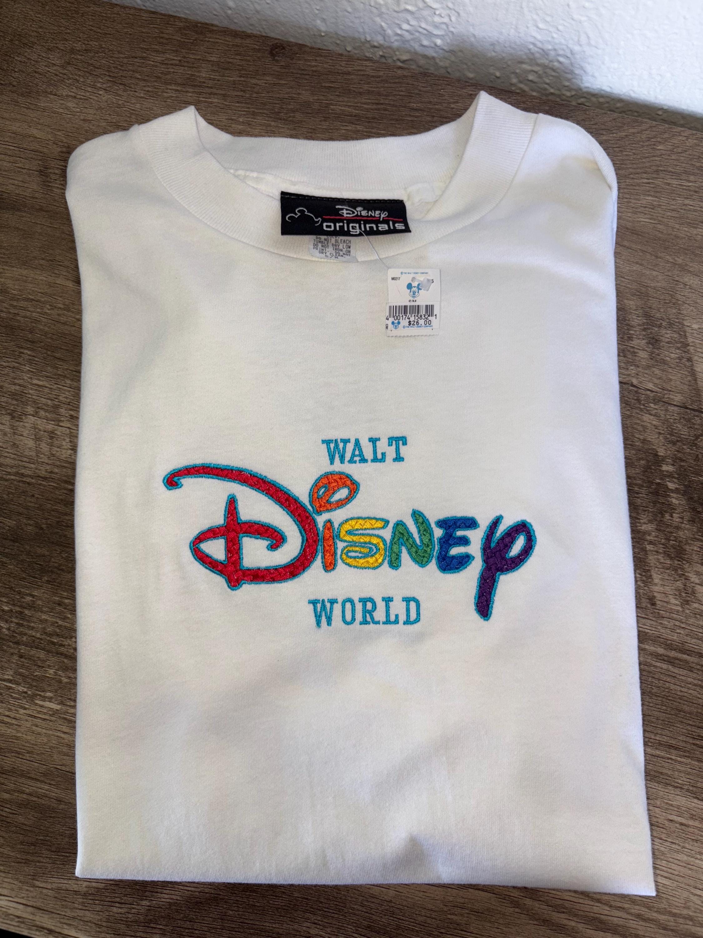 1990年代 ウォルト・ディズニー・ワールド 刺繍Tシャツ (S/M) – 新品未 