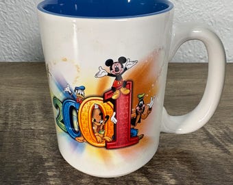 Disney World 2001 Mickey Mouse Mug • Original Box • Vintage WDW Souvenir • New Unused Mug • Early 2000s Disney Collectible