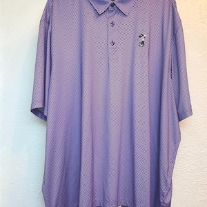 2000s Purple patterned Mickey golf shirt