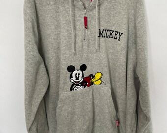 90-tals fleecehuvtröja med Mickey-motiv