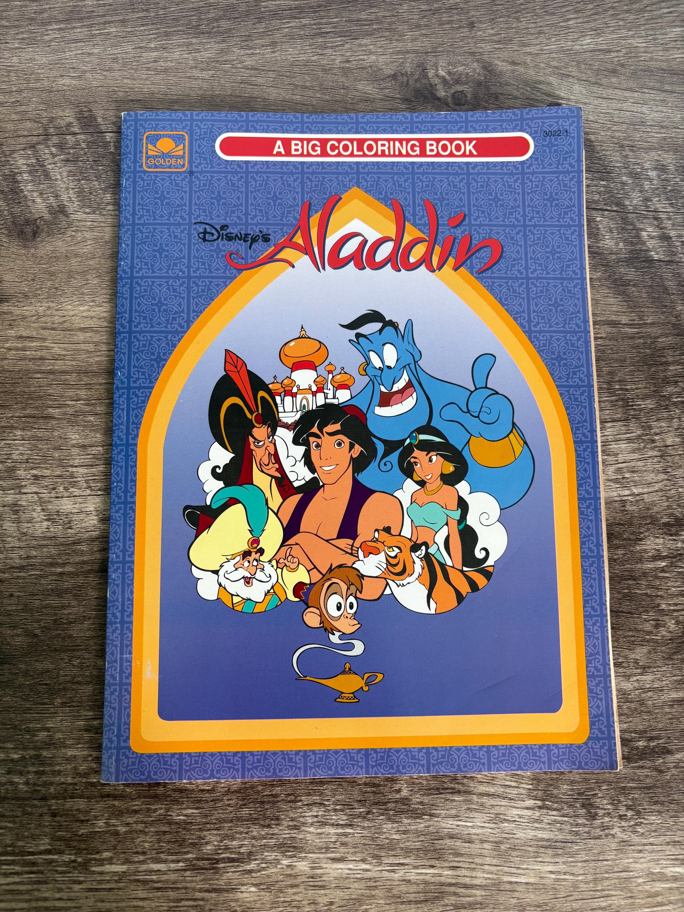 ヴィンテージ ディズニー アラジン ビッグぬりえブック – ゴールデン 