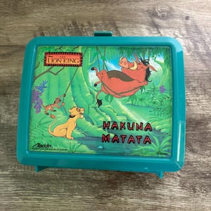 Vintage 1994 Disney König der Löwen Hakuna Matata Lunchbox - Aladdin Kunststoff Lunch Box, Simba Timon Pumbaa