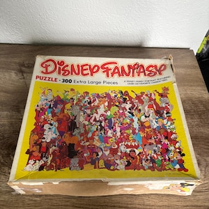 Vintage 1981 Disney Fantasy Puzzle – 300 XL Pieces – Over 150 Characters! (1 Piece Missing)