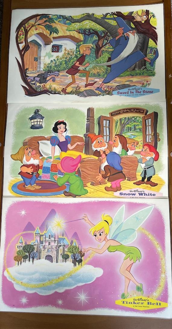 Set of 3 Walt Disney Placemats - Etsy