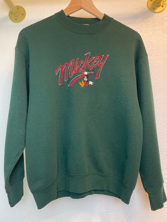80s dark green Mickey sweatshirt