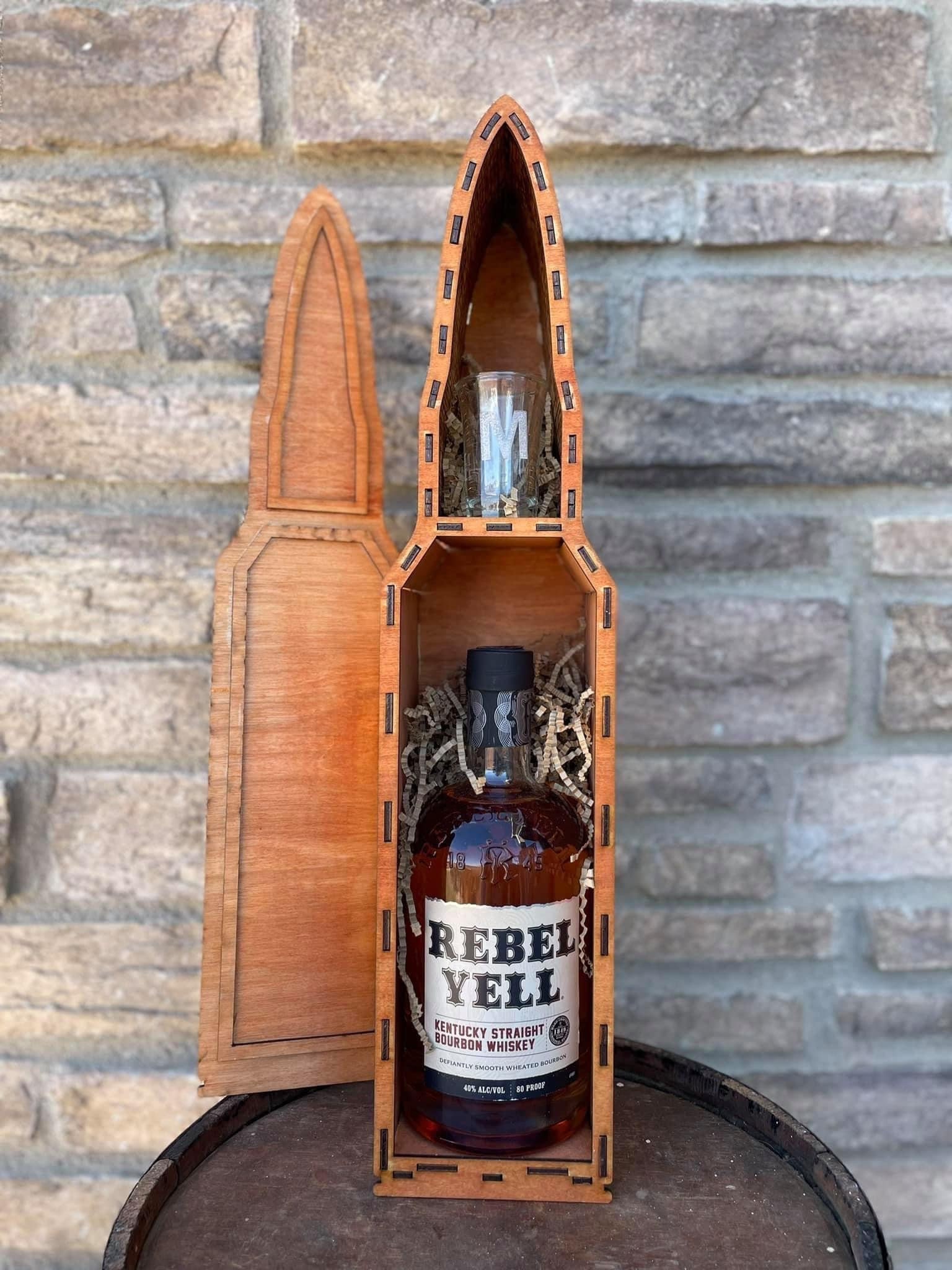 Laser Engraved Custom Whiskey Bottle Box & Personalized Shot Etsy