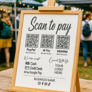 Skanuj, aby zapłacić Dostosowywalny cyfrowy plik do pobrania, Glowforge, Cricut, grawerowanie laserowe i więcej SVG