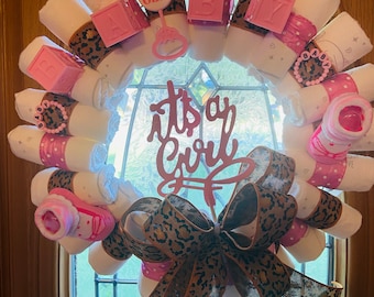 Baby Girl Diaper Wreath