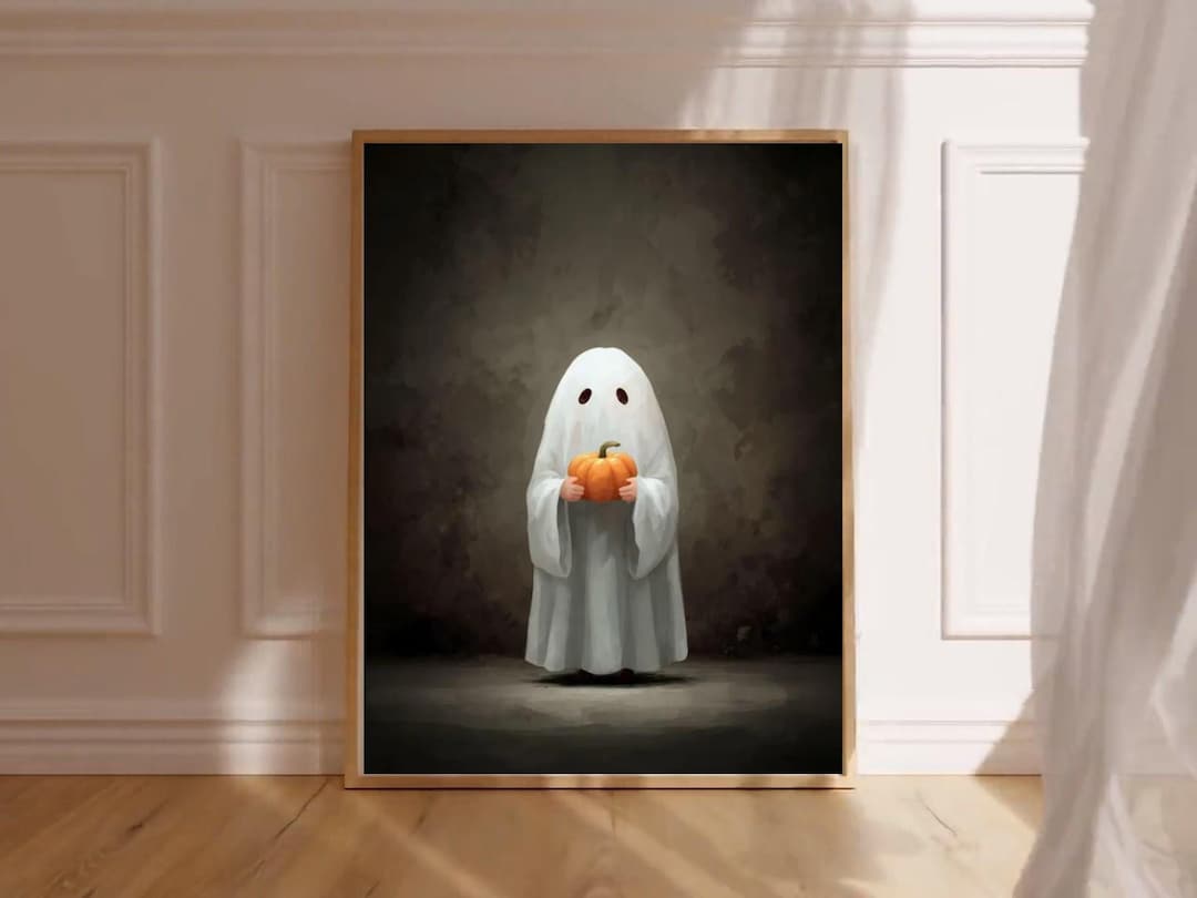Spooky Ghost Halloween Printable Wall Art Moody Gothic Poster ...