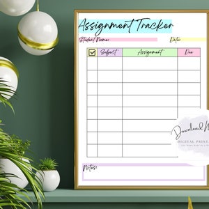 Editable Assignment Tracker Template, Homeschool Daily Assignment ...