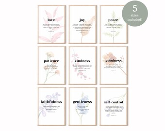 Frucht des Geistes Digitale Wandkunst, Galater 5:22-23, Digitaldruck, Bibelvers Druck, Bibelvers Wandkunst, Schrift Wandkunst