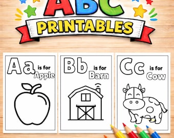Alphabet Coloring Pages Printable for Kids, ABC Coloring Pages, Preschool & Toddler Learning Activity