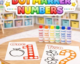 Dot Marker Numbers Printable Worksheets, Toddler Preschool Learning Numbers, Do A Dot Educational Activity