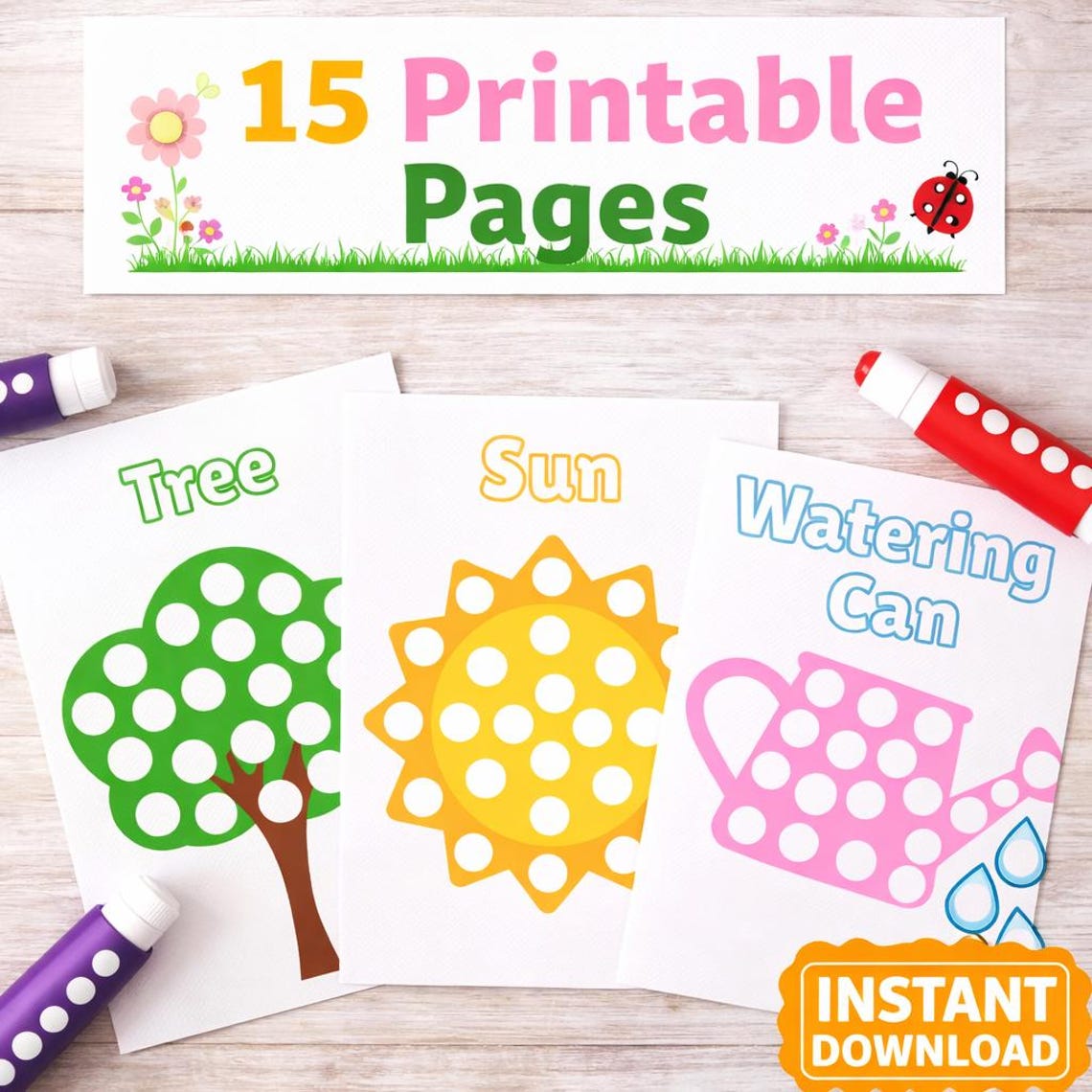 Spring Dot Marker Printables, Do A Dot Activity for Kids, Preschool ...