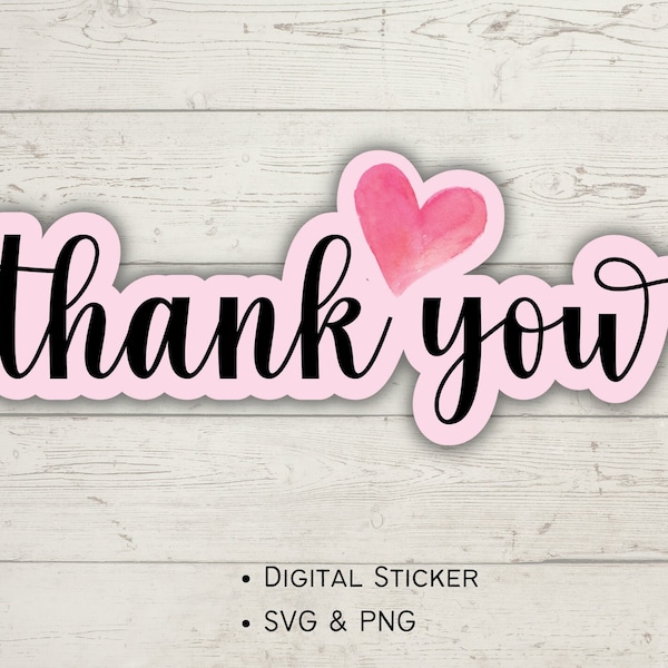 Thank You Stickers, SVG Digital Download, Stickers for Small Business, PNG Instant Download, Packing Label