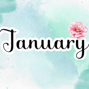 Months of the Year Planner Stickers, Cute Printable Planner Stickers, Digital Planner Stickers