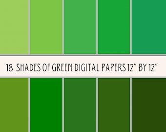 Green Digital Paper Bundle, Shades of Green Digital Paper, PNG Paper, Green Paper Pack, Instant Download