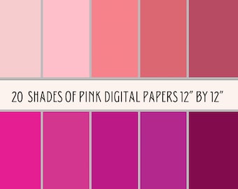 Roze digitale papierbundel, tinten roze digitaal papier, PNG-papier, roze papieren pakket, direct downloaden