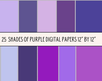 Purple Digital Paper Bundle, Shades of Purple Digital Paper, PNG Paper, Purple Paper Pack, Instant Download
