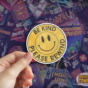 Be Kind Please Rewind Retro Vintage VHS Vinyl Sticker Decal