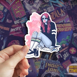 Venice beach girl sticker, Venice beach girl laptop sticker, Skateboard sticker, Venice beach girl ipad sticker, Macbook sticker