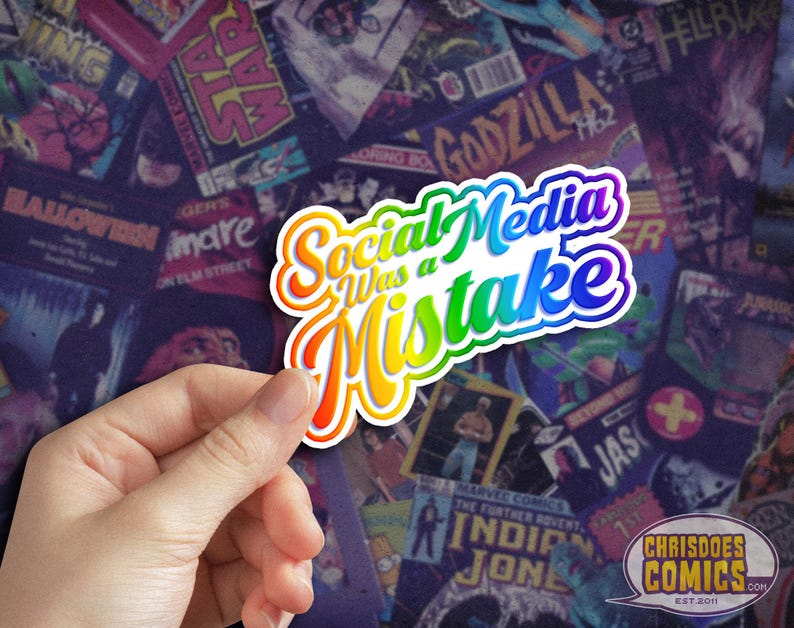 Past Mistake Visualization Sticker Social Media Was a Mistake Sticker: Rainbow Vinyl Decal - Etsy