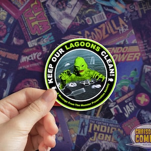 Creature Monster Society Sticker, Horror sticker, Horror Car Sticker, Decal , Retro Sticker, Monsters Badge, Creature Lagoon Classic Retro