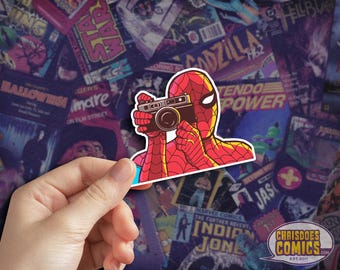 Retro Spider Hero Vinyl Decal: Waterproof Laptop Skateboard Sticker