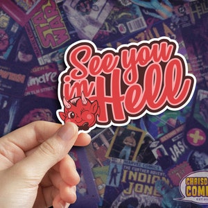 See You In Hell Cute Devil Satan Meme Funny Vinyl Decal Sticker Water Bottle Car Laptop Waterproof Skateboard Bicycle