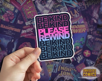 Be Kind Please Rewind Retro Vintage VHS Vinyl Sticker Decal