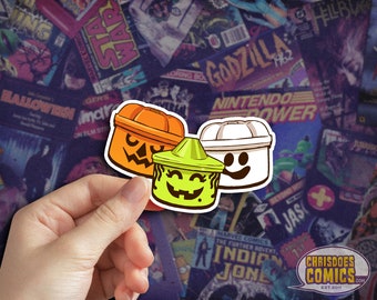 Boo Buckets Vinyl Sticker: Retro Halloween Monster Car Decal